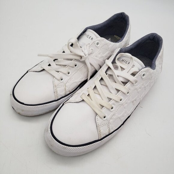 Tommy Hilfiger Men's Tmpilor-R Sneaker Lace-Up White Classic Logo Size 9 - Picture 1 of 8
